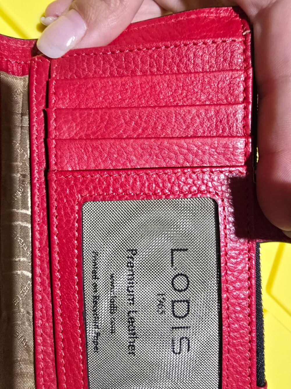 Lodis Kate N/S French Purse Red Leather RFID WalletLodis Kate N/Snap Closure EUC - Picture 15 of 15
